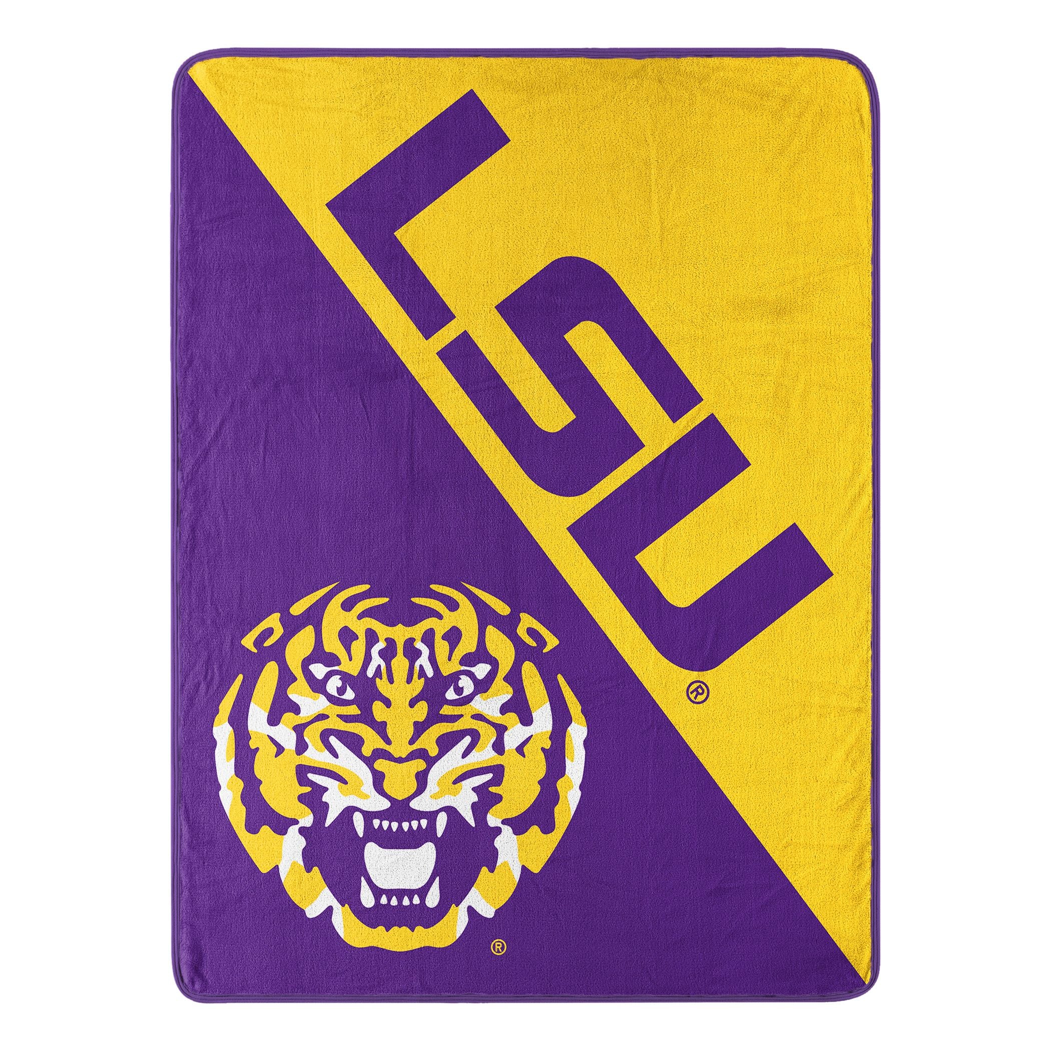 Lsu Official Collegiate 'Halftone' Micro Raschel Throw(D0102Hpmtiw.)