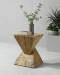 Oak Accent Table with Pedestal