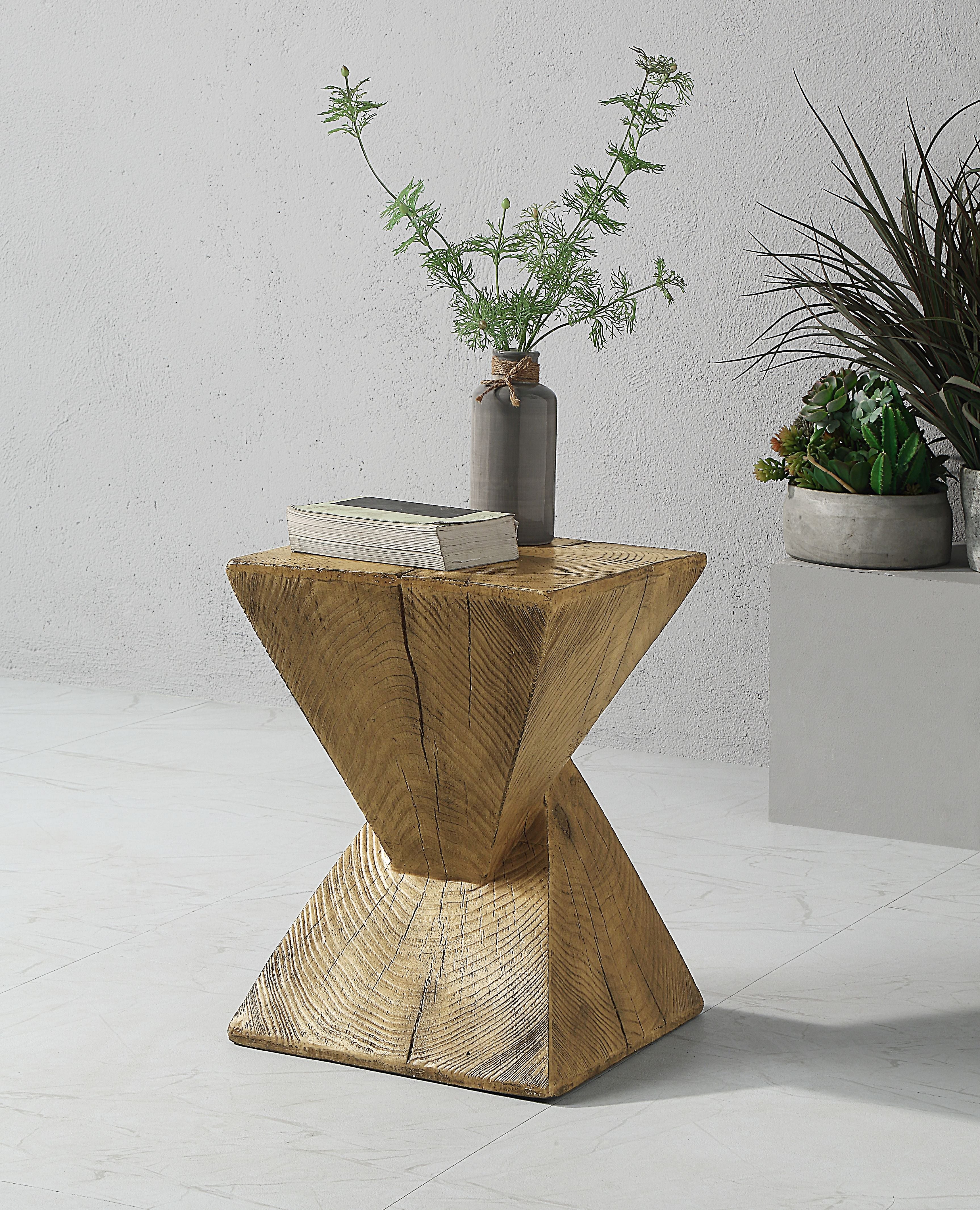 Oak Accent Table with Pedestal
