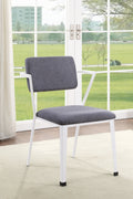 Grey and White Dining Chair with Padded Seat (Set of 2)