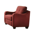 Red Accent Chair with Sloped Arm