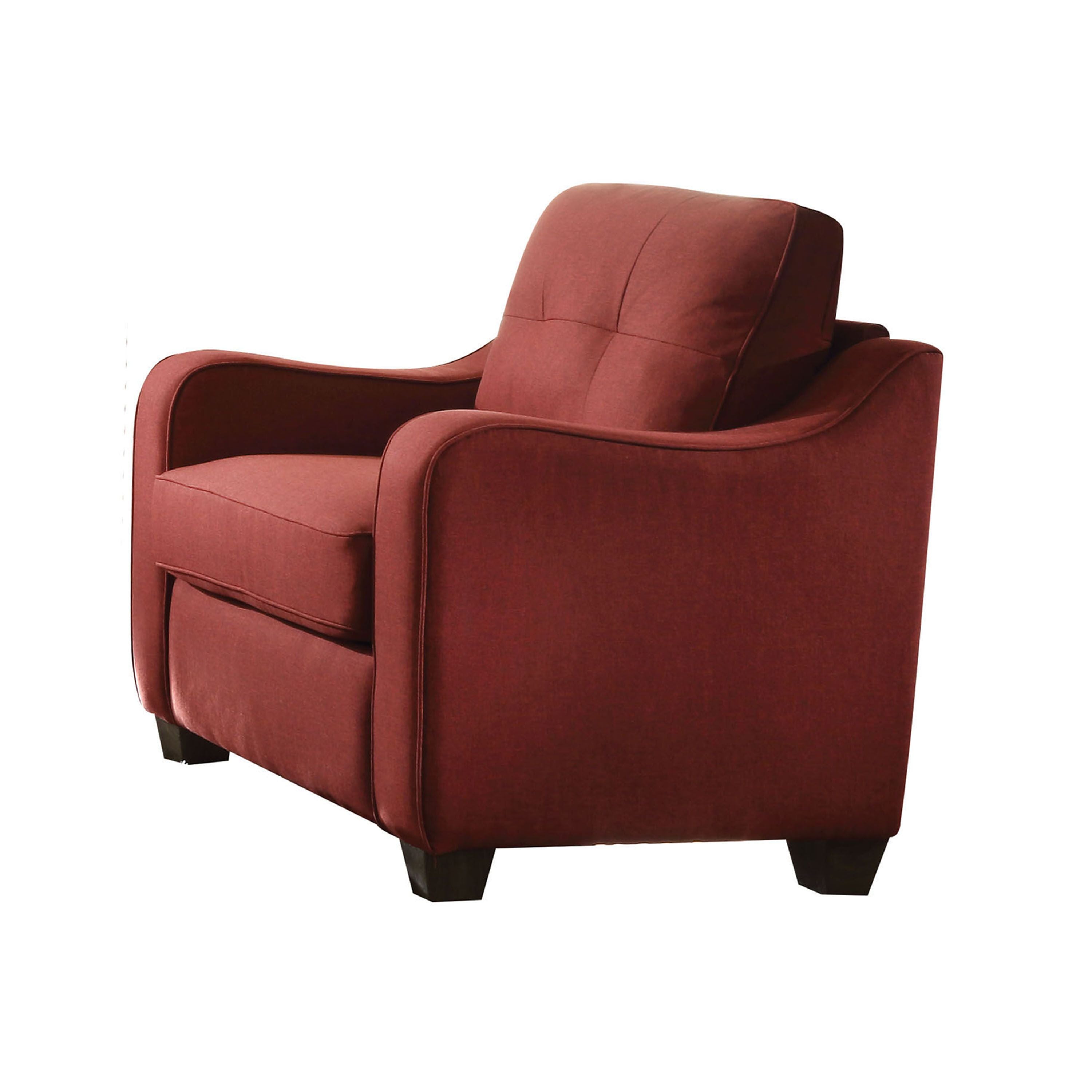 Red Accent Chair with Sloped Arm