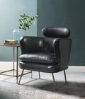 Dark Grey Accent Chair with Metal Leg