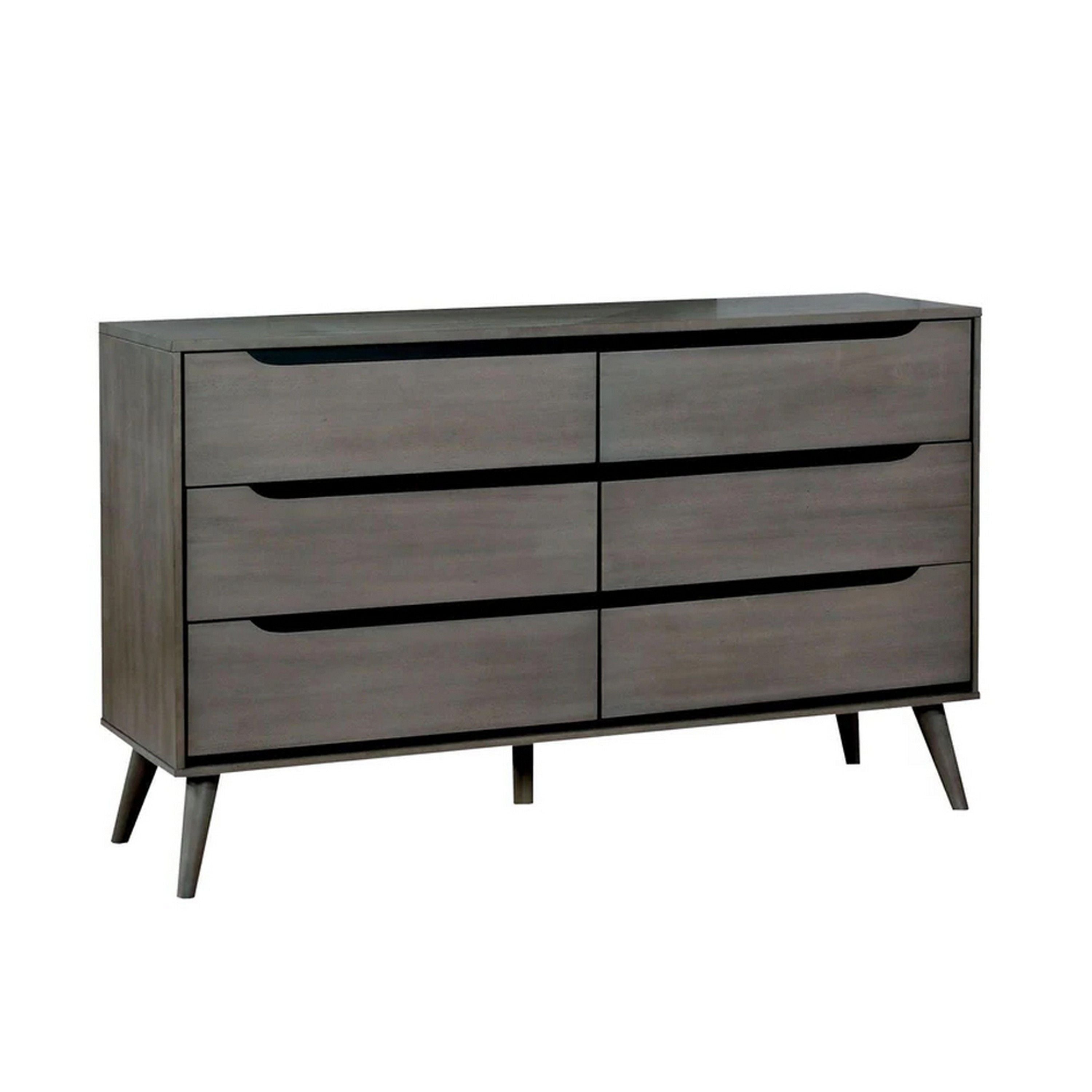 Splendiferously Modern Minimal Style Wooden Dresser, Gray Finish