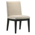Beige and Black Padded Side Chair (Set of 2)