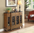 Oak 4-Door Console Cabinet with 3 Drawer