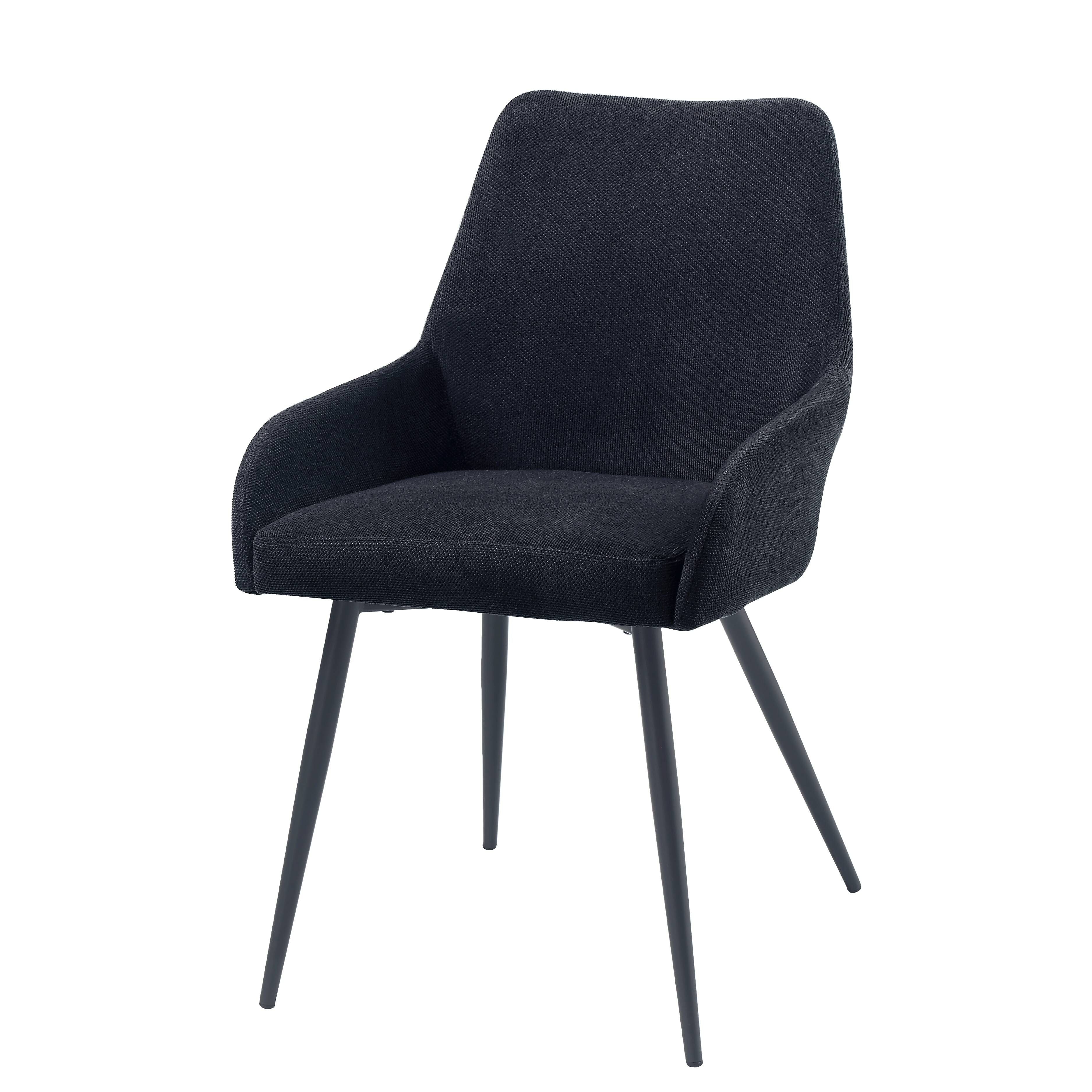 Black Upholstered Side Chair (Set of 2)