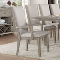 Grey and Grey Oak Padded Arm Chair (Set of 2)