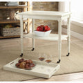 Antique White Serving Cart with Shelf