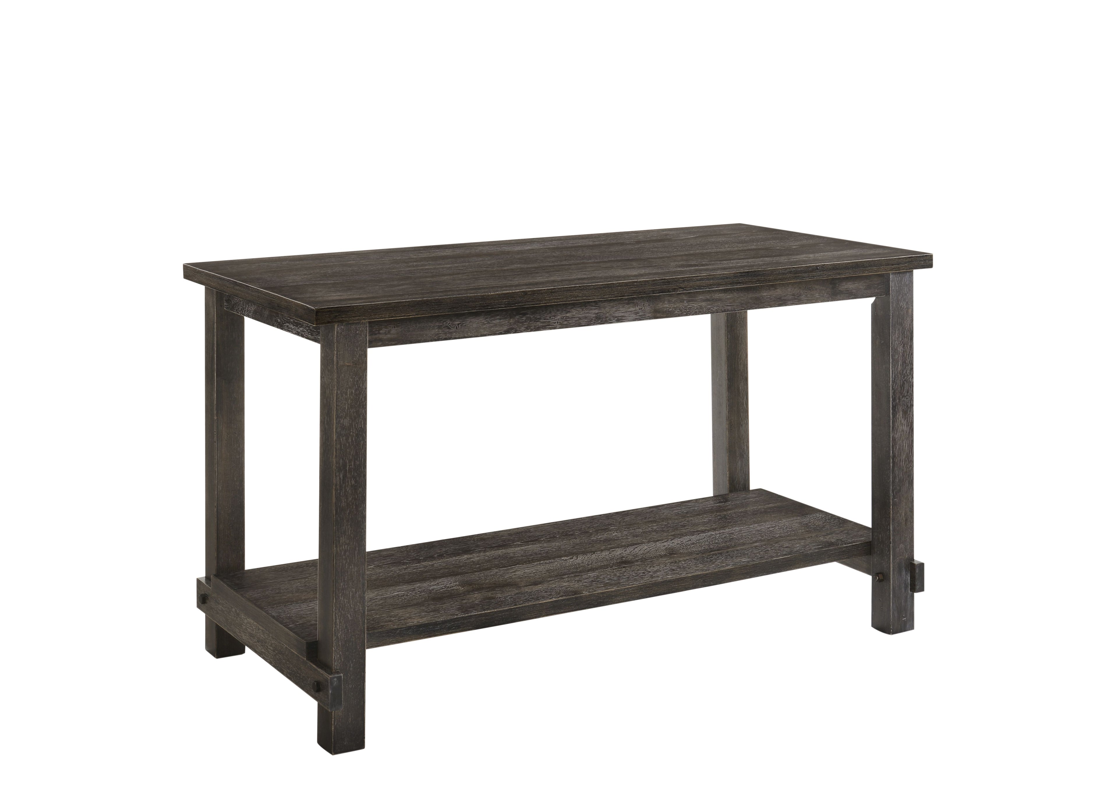 Weathered Grey Counter Height Table with Bottom Shelf