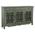 Traditional Wooden Accent Cabinet With 3 Storage Drawers, Green