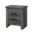 Rustic Grey Oak 2-Drawer Nightstand