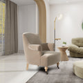 Eloise 30 Pleated Sock Arm Accent Armchair, Mink Beige Performance Velvet