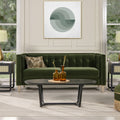 James 74 Modern Tuxedo Sofa, Olive Green Performance Velvet