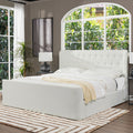 Brooks Contemporary Tufted Shelter Platform Bed, King, Antique White Polyester