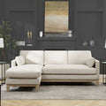 Knox 89 Modern Farmhouse Reversible Chaise Sectional Sofa, French Beige Performance Velvet