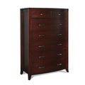 Wooden Seven Drawer Chest with Tapered Feet, Cinnamon Brown
