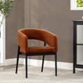 Mirah Modern Open Barrel Dining Chair, Burnt Orange Performance Velvet
