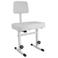 5 CORE Piano Bench Height Adjustable Keyboard Stool Stool Heavy Duty Thick Padded Cushioned Seat with Backrest - PNB B-REST WH