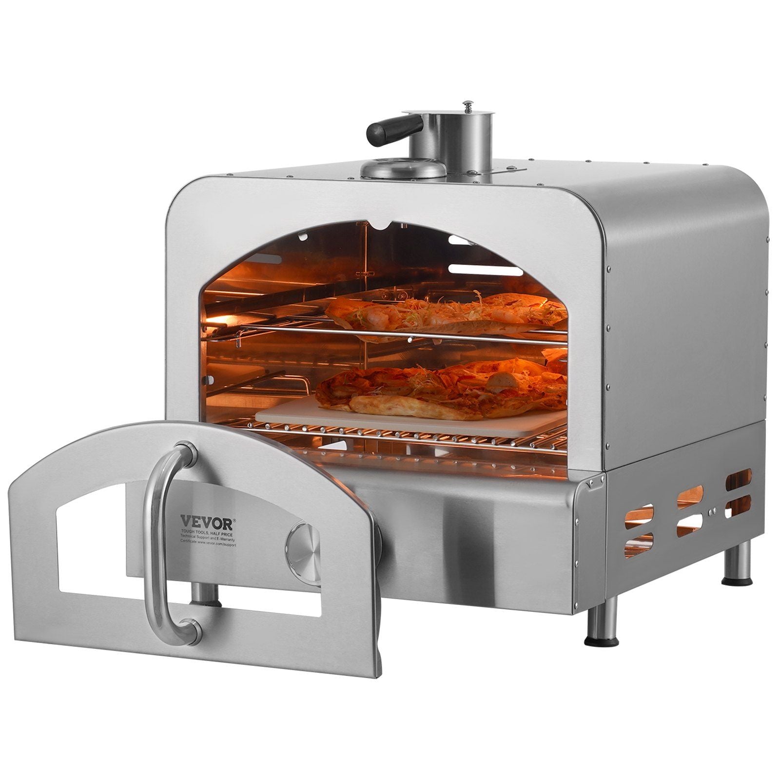 Vevor 11' Outdoor Pizza Oven Portable Gas Oven 430 Stainless Steel For Camping