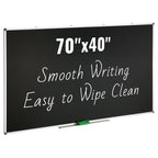 Vevor Black Board, 70 X 40 Inch Large Chalkboard With Aluminum Frame, Black Boards Dry Erase Includes 1 Magnetic Erase & 3 Dry E