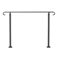 VEVOR Handrails for Outdoor Steps, Fit 3-5 Steps Outdoor Stair Railing, Wrought Iron Handrail, Flexible Front Porch Hand Rail, B