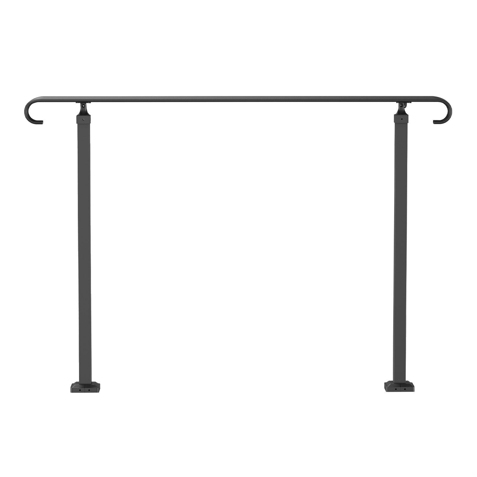 VEVOR Handrails for Outdoor Steps, Fit 3-5 Steps Outdoor Stair Railing, Wrought Iron Handrail, Flexible Front Porch Hand Rail, B