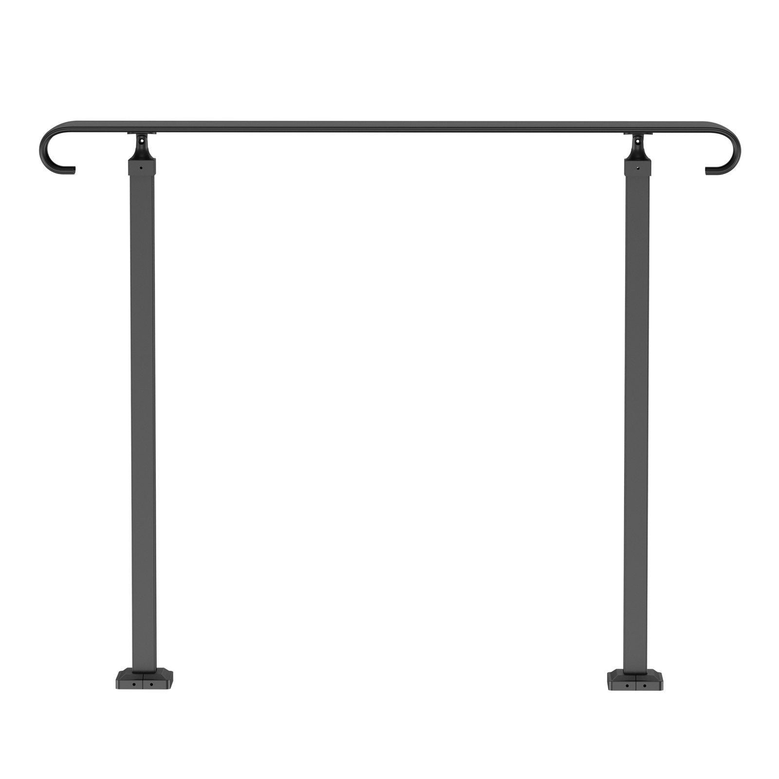 VEVOR Handrails for Outdoor Steps, Fit 1-3 Steps Wrought Iron Handrail, Outdoor Stair Railing, Adjustable Front Porch Hand Rail,