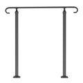 VEVOR Handrails for Outdoor Steps, Fit 1-3 Steps Outdoor Stair Railing, Wrought Iron Handrail, Adjustable Front Porch Hand Rail,