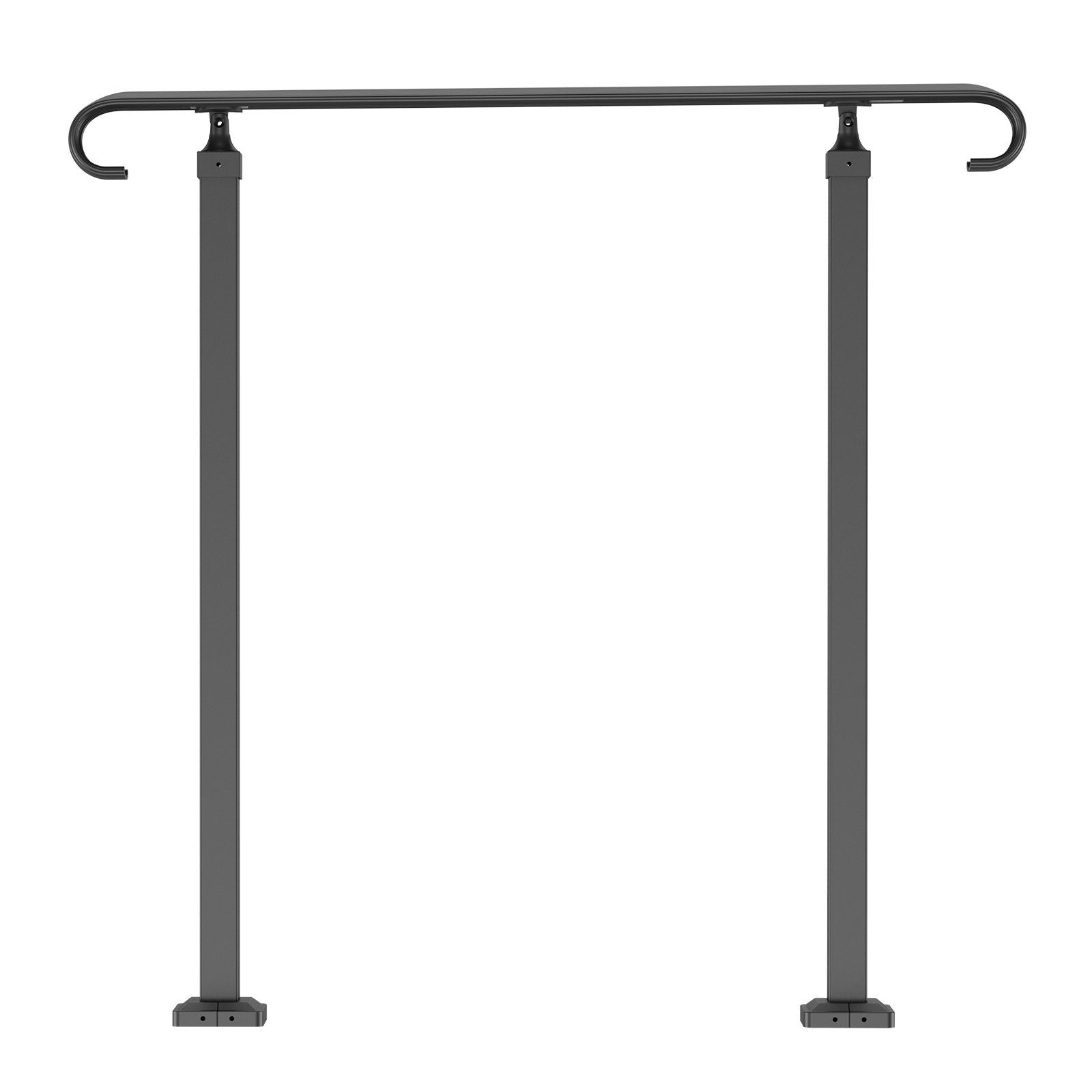 VEVOR Handrails for Outdoor Steps, Fit 1-3 Steps Outdoor Stair Railing, Wrought Iron Handrail, Adjustable Front Porch Hand Rail,