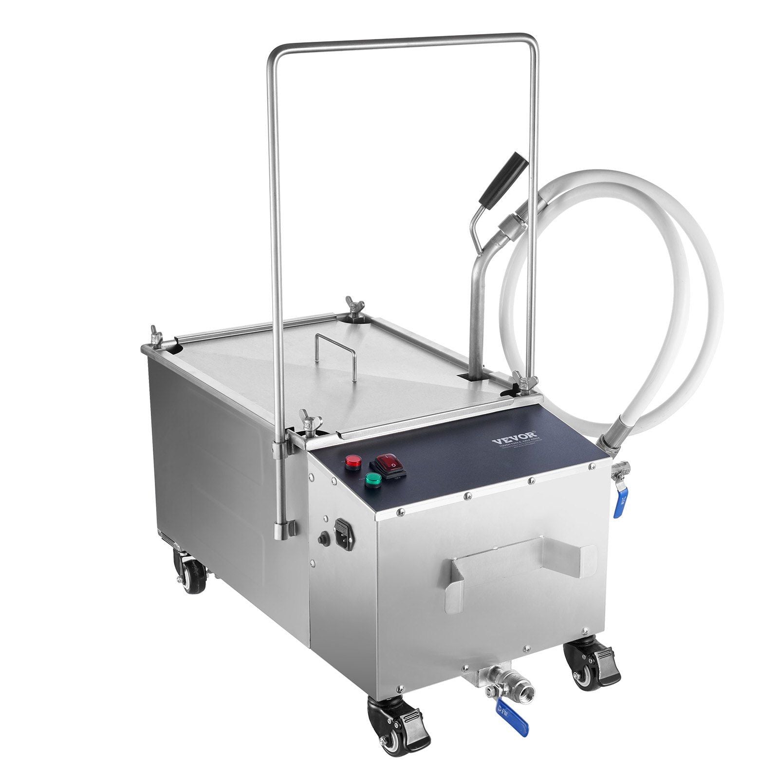 VEVOR Mobile Fryer Filter, 38L Oil Tank Capacity, Oil Filtration System with 10 L/min Oil Filtration Speed, Mobile Frying Oil Fi