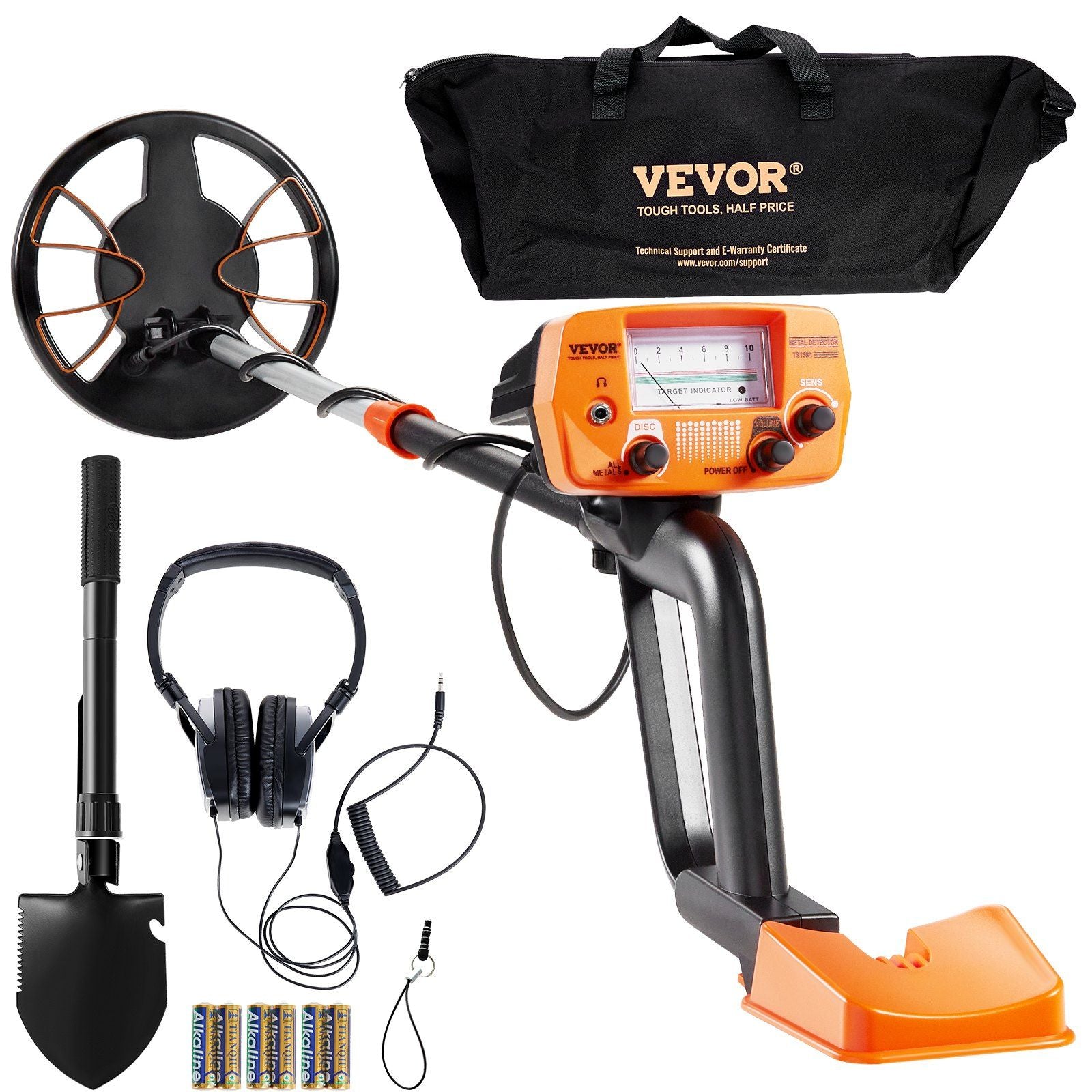 Vevor Metal Detector For Adults & Kids, 8 Inch Waterproof Search Coil With High Accuracy Pointer Display, Adjustable 38'-49' G