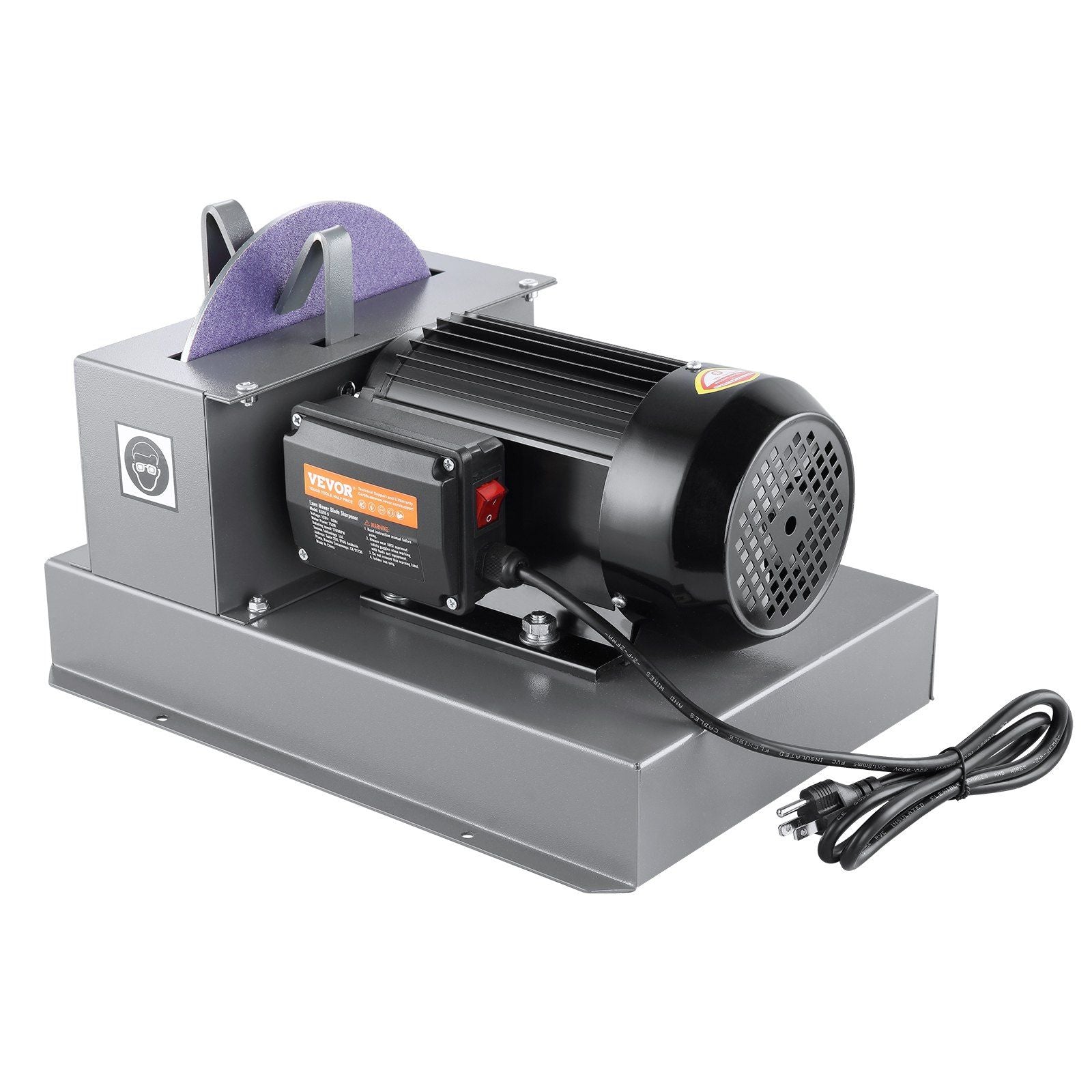 Vevor Lawn Mower Blade Sharpener, 1Hp 750W Lawnmower Blade Grinder With 9-Inch Ceramic Grinding Wheel, Powerful Bench Mower Shar