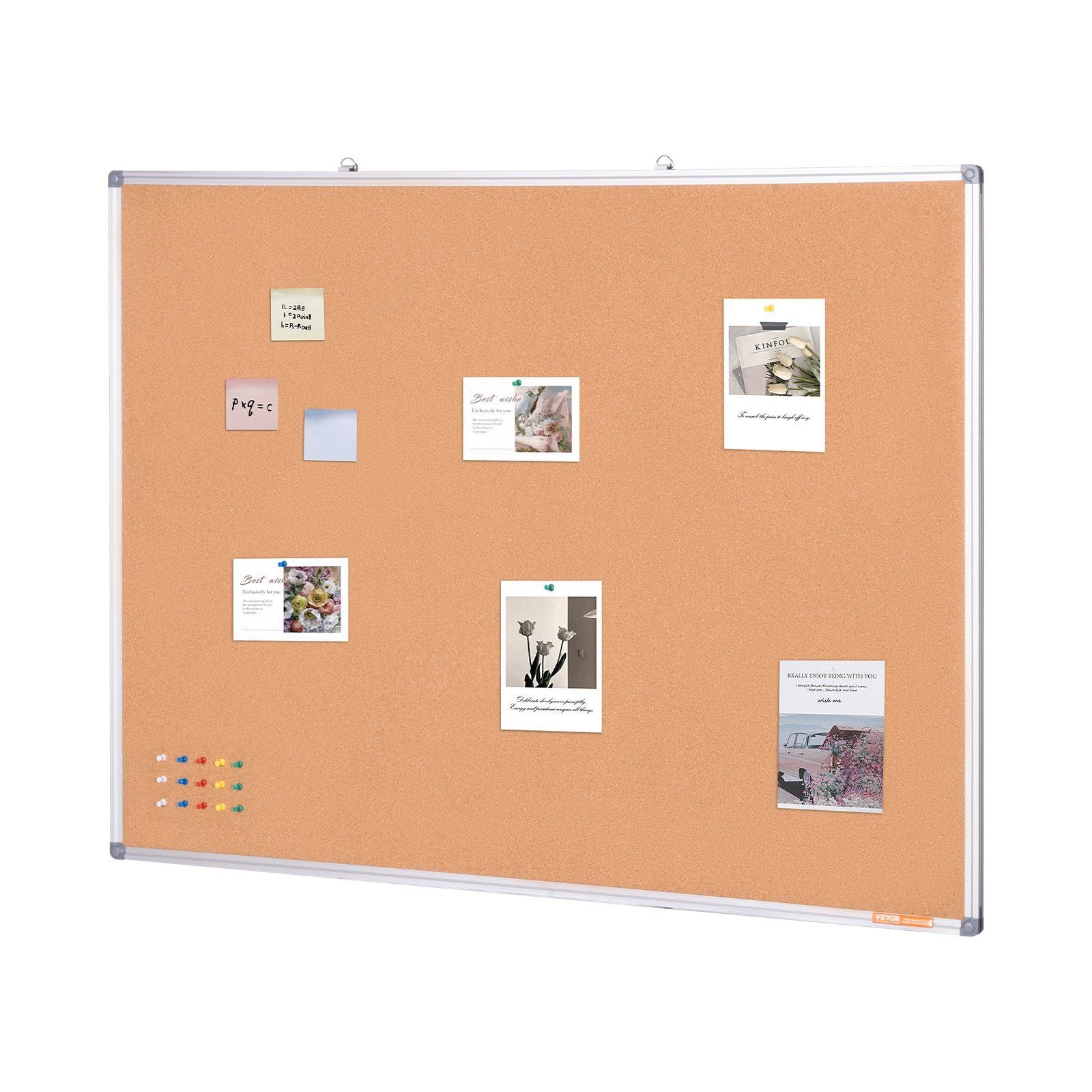 Vevor 48'X36' Large Cork Board ?Wall-Mounted Bulletin Board With Pin Board