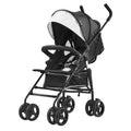 VEVOR Lightweight Stroller Compact Easy Fold Adjustable Backrest Black/White