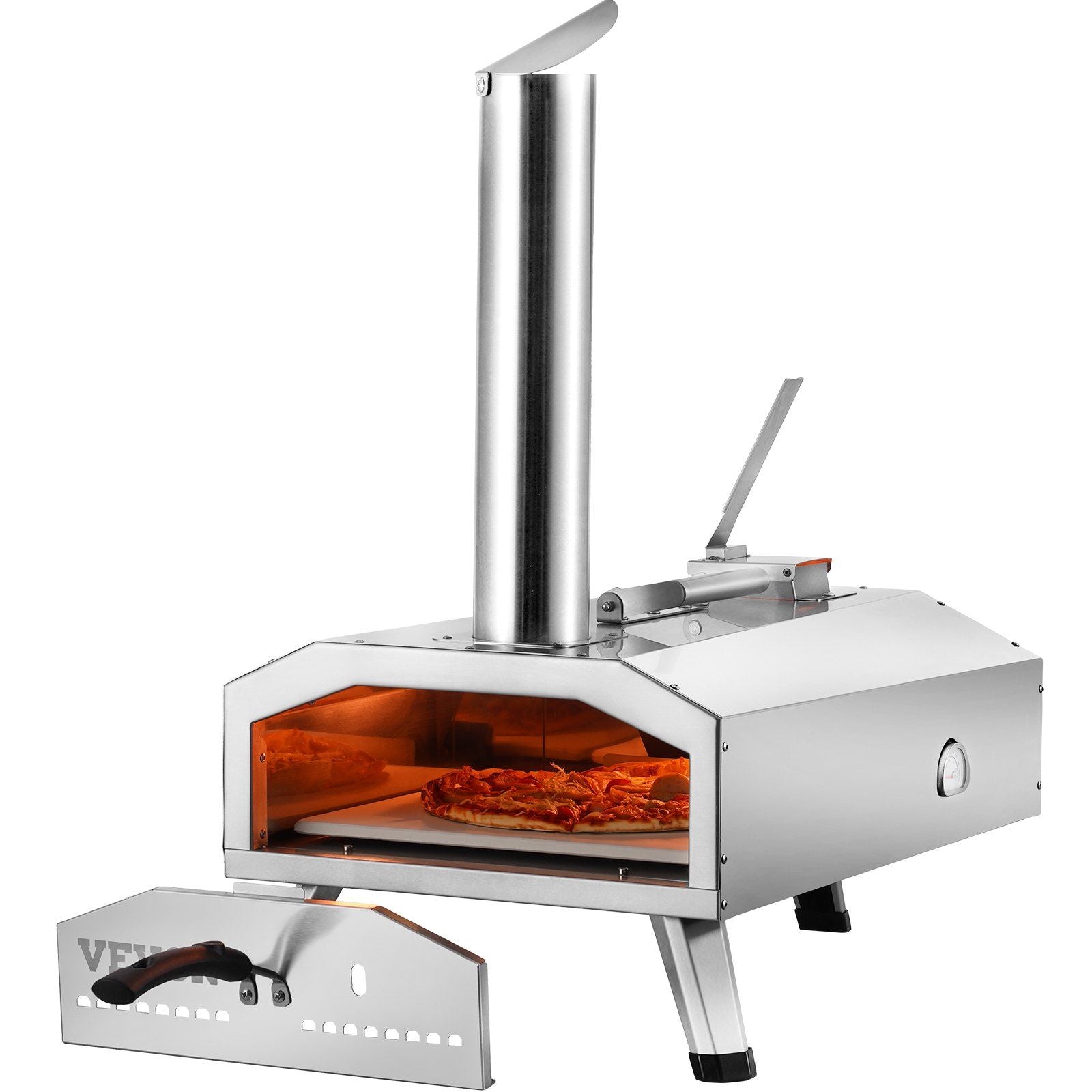 Vevor 12' Outdoor Pizza Oven Portable Wood Pellet Pizza Oven Stainless Steel Bbq