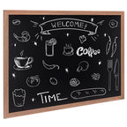 Vevor Magnetic Chalk Board, Hanging Message Signs With Chalks & Eraser, Vintage Wooden Chalkboard Sign, Rustic Brown Framed Cale