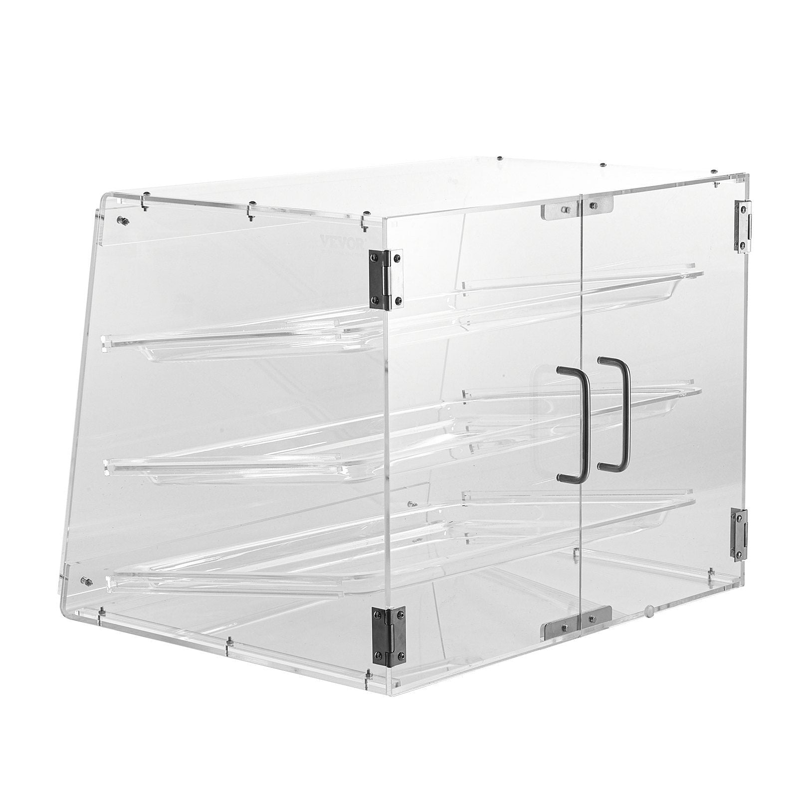 VEVOR Pastry Display Case, 3-Tier Commercial Countertop Bakery Display Case, Acrylic Display Box with Rear Door Access & Removab