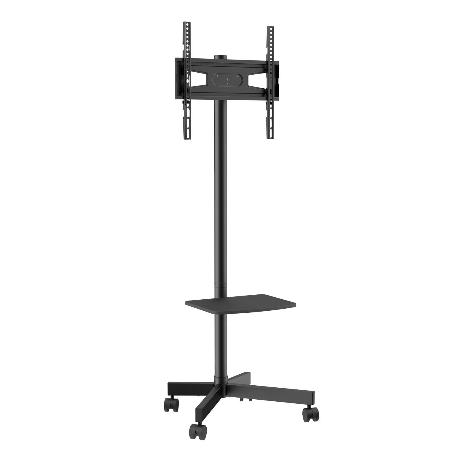 VEVOR Mobile TV Stand, Mobile TV Cart for 23 to 60 inch TVs, Height Adjustable Portable TV Stand with Wheels, with A Tray for Au