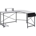 VEVOR L Shaped Computer Desk, 59 Corner Desk with Storage Bag, Monitor Riser and CPU Stand, Work Desk Gaming Desk for Home Off