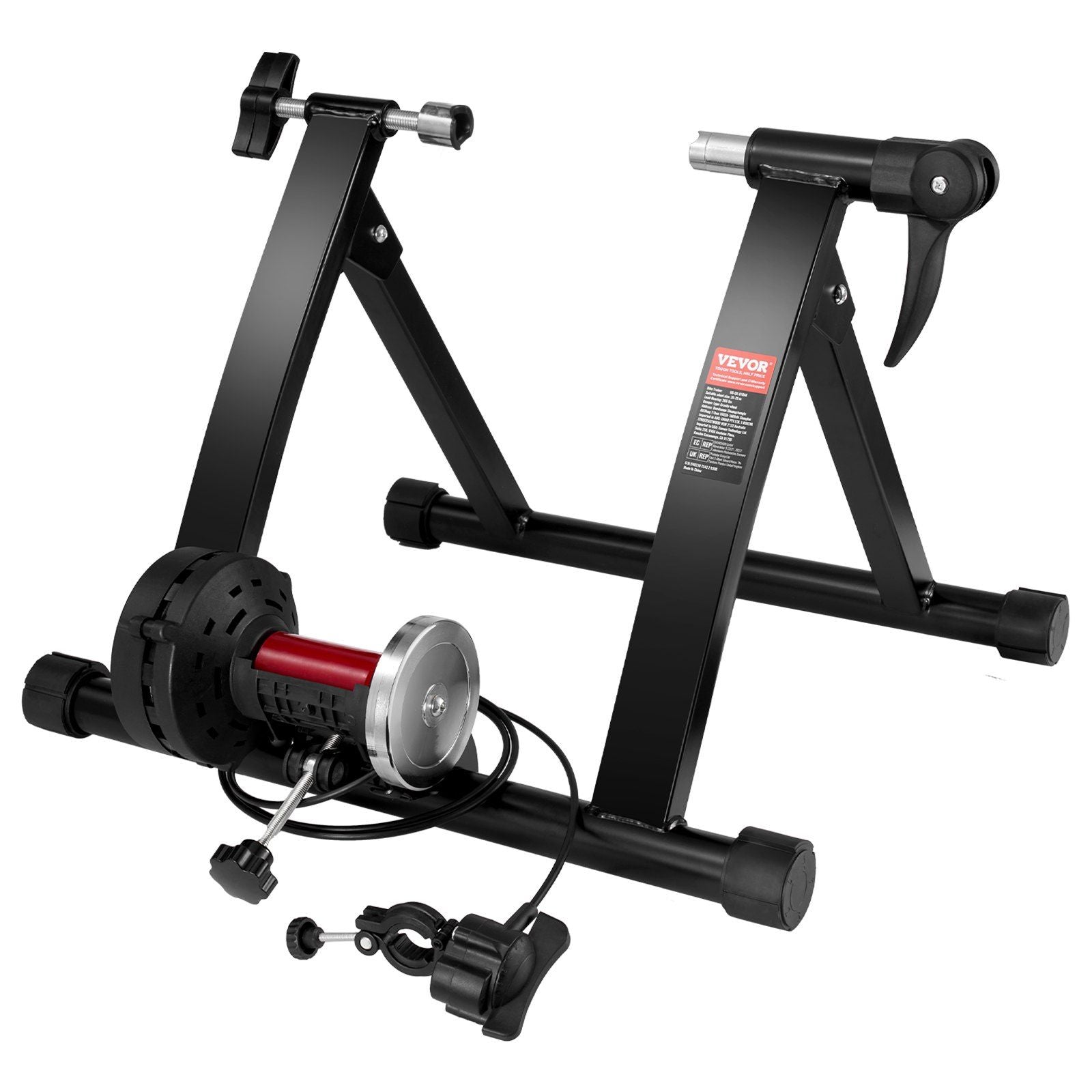 VEVOR Bike Trainer Stand, Magnetic Stationary Bike Stand for 26-29 Wheels, 6 Resistance Settings, Noise Reduction Flywheel Motor