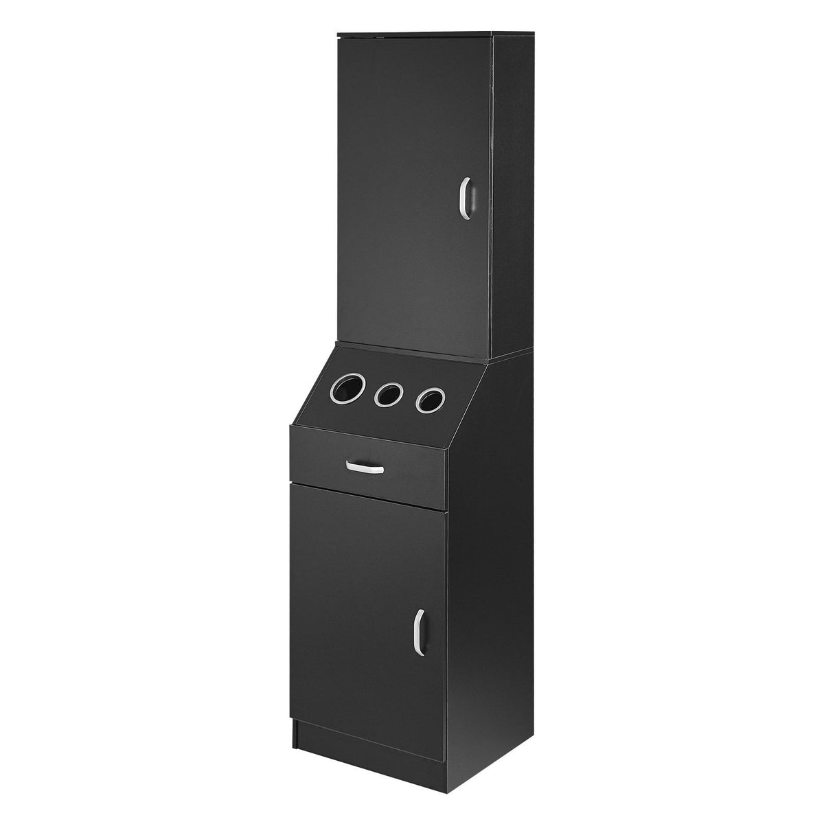 VEVOR Salon Storage Cabinet, Barber Salon Station for Hair Stylist, Hair Stylist Station Set, with 3 Hair Dryer Holders, Cabinet