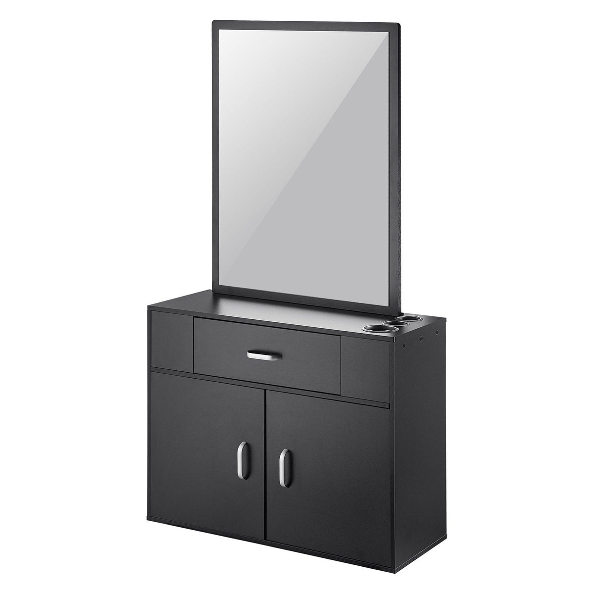 VEVOR Salon Storage Cabinet, Wall Mounted Barber Salon Station for Hair Stylist, Hair Stylist Station Set, with 3 Sleeves, A Mir