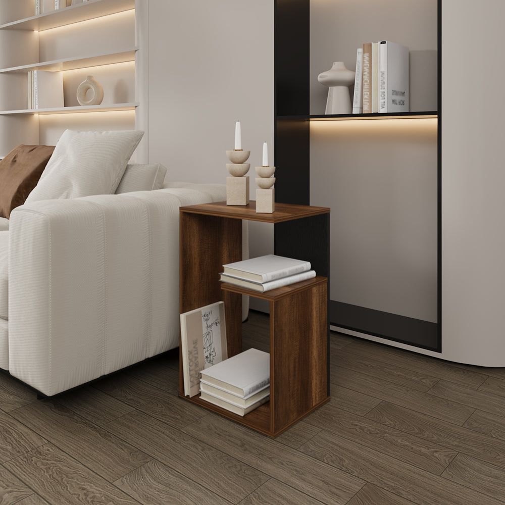 Side Table Sallis, Living Room, Walnut / Black
