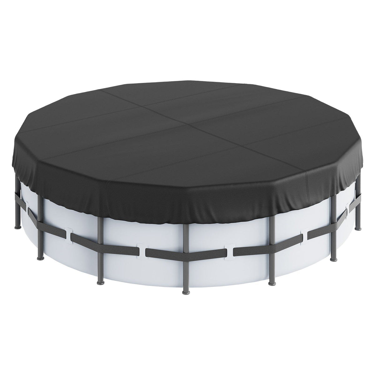 Vevor 15 Ft Round Pool Cover, Solar Covers For Above Ground Pools, Safety Pool Cover With Drawstring Design, 420D Oxford Fabric