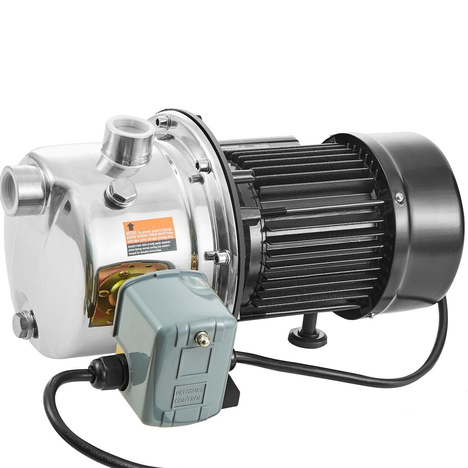 VEVOR 3/4HP SUS304 Stainless Steel Shallow Well Jet Pump, 115 Volt, 18.5 GPM 131 FT Maximum Head Irrigation Water Pump, for Agri