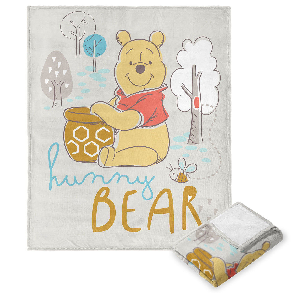 Disney Winnie The Pooh Hunny Bear Silk Touch Throw Blanket 40X60 Inches