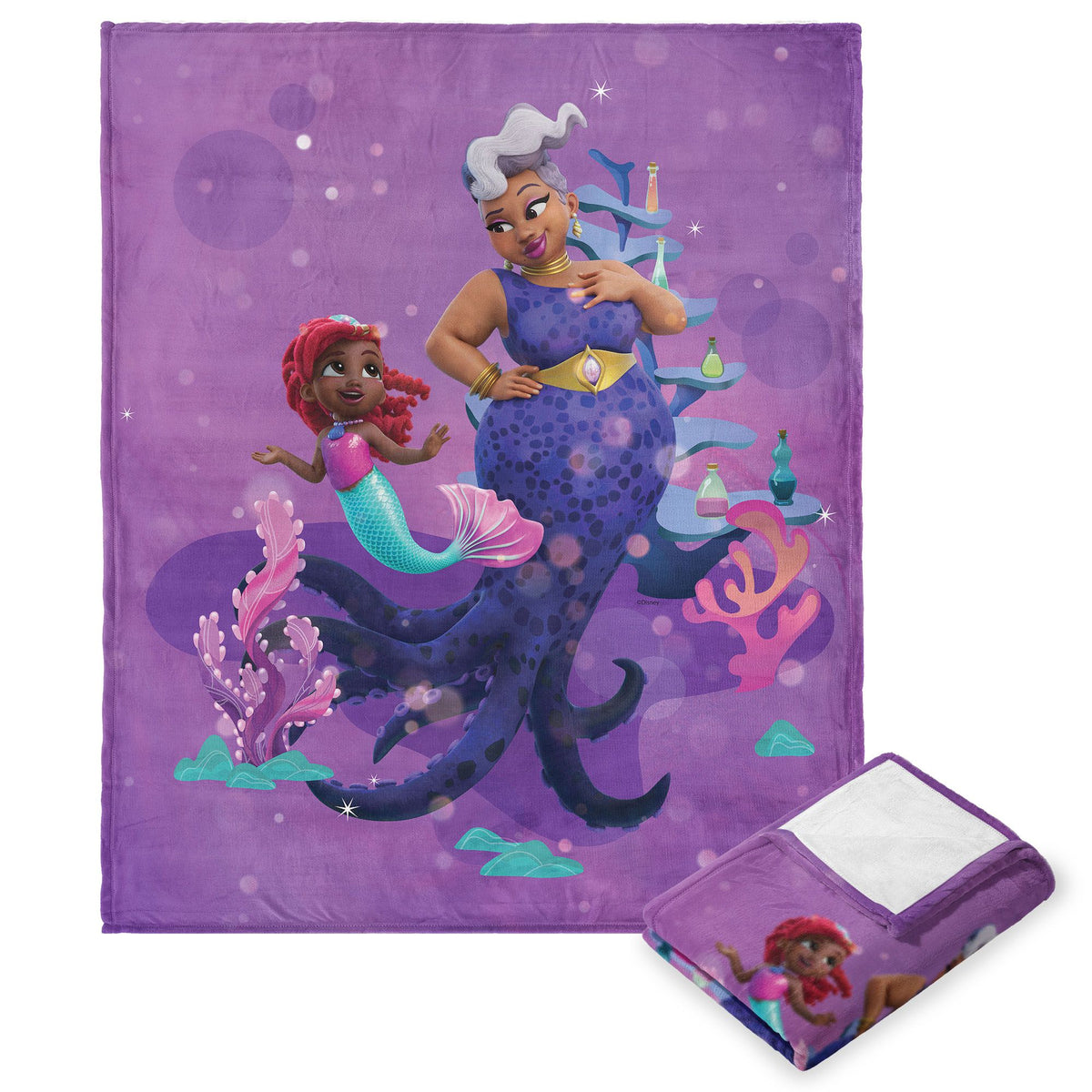 Disney The Little Mermaid Ariel And Ursula Silk Touch Throw Blanket 40X50 Inches
