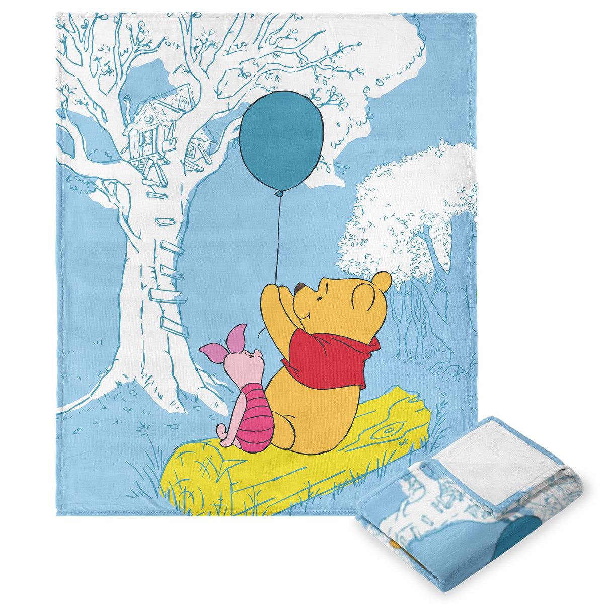 Disney Winnie The Pooh Log Lounging Silk Touch Throw Blanket 40X60 Inches