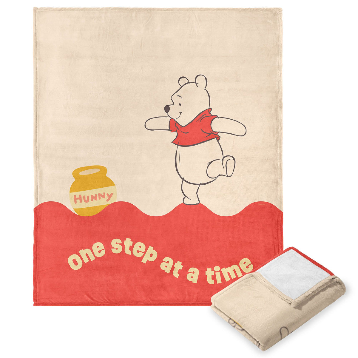 Disney Winnie The Pooh One Step Silk Touch Throw Blanket 40X60 Inches
